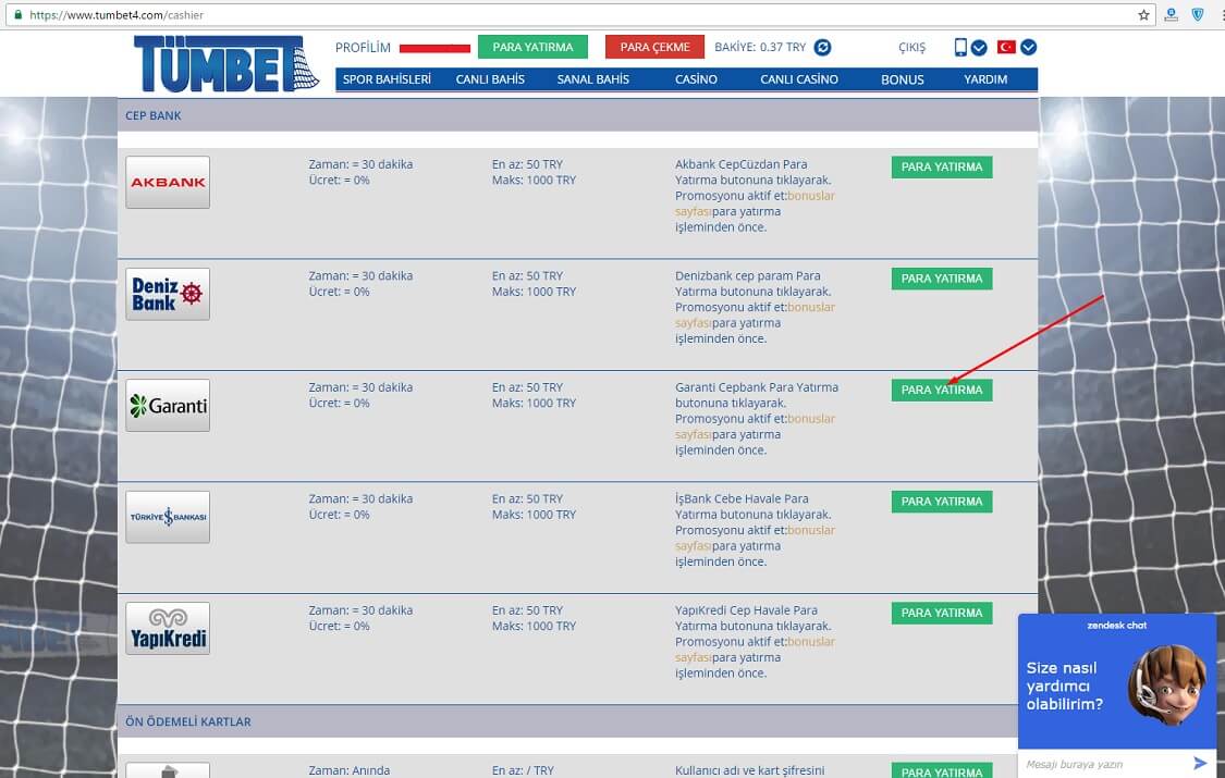 Tümbet Cepbank Para Yatırma